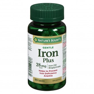 Nature's Bounty Gentle Iron Plus, 28mg - 90 Capsules